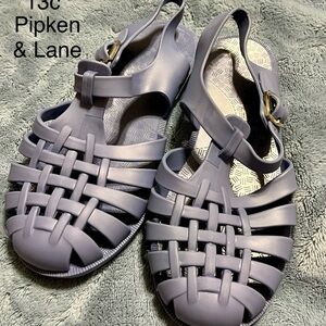 Pipken & Lane Blue Matte Jelly Sandals